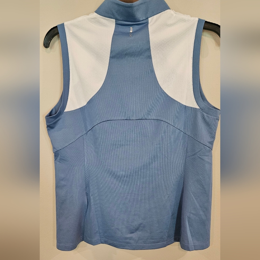 NWT RLX Ralph Lauren Light Blue and White Sleeveless Golf Tank Top: Size- Medium - Picture 2 of 8